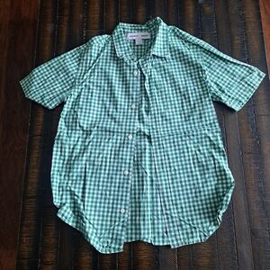 Boy's Old Navy Green Checkered Casual Shirt, XL